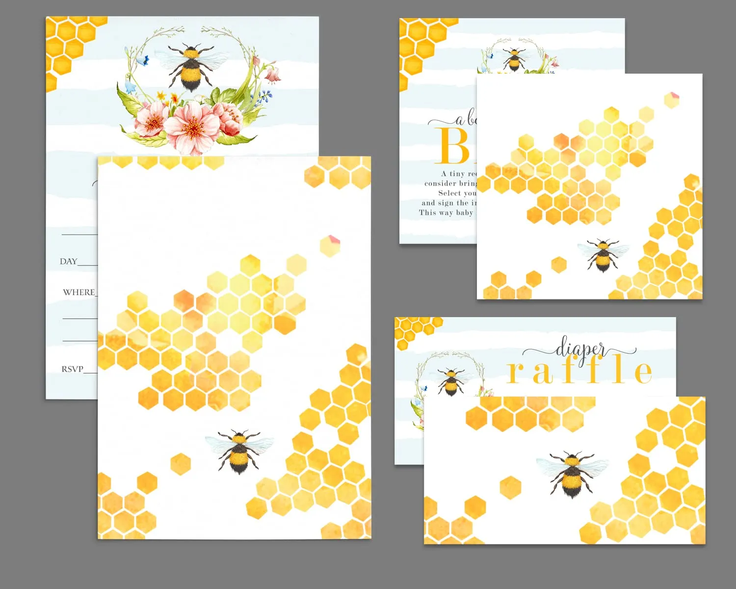 Sweet Bumblebee Baby Shower Invitation Kit (25 Count)