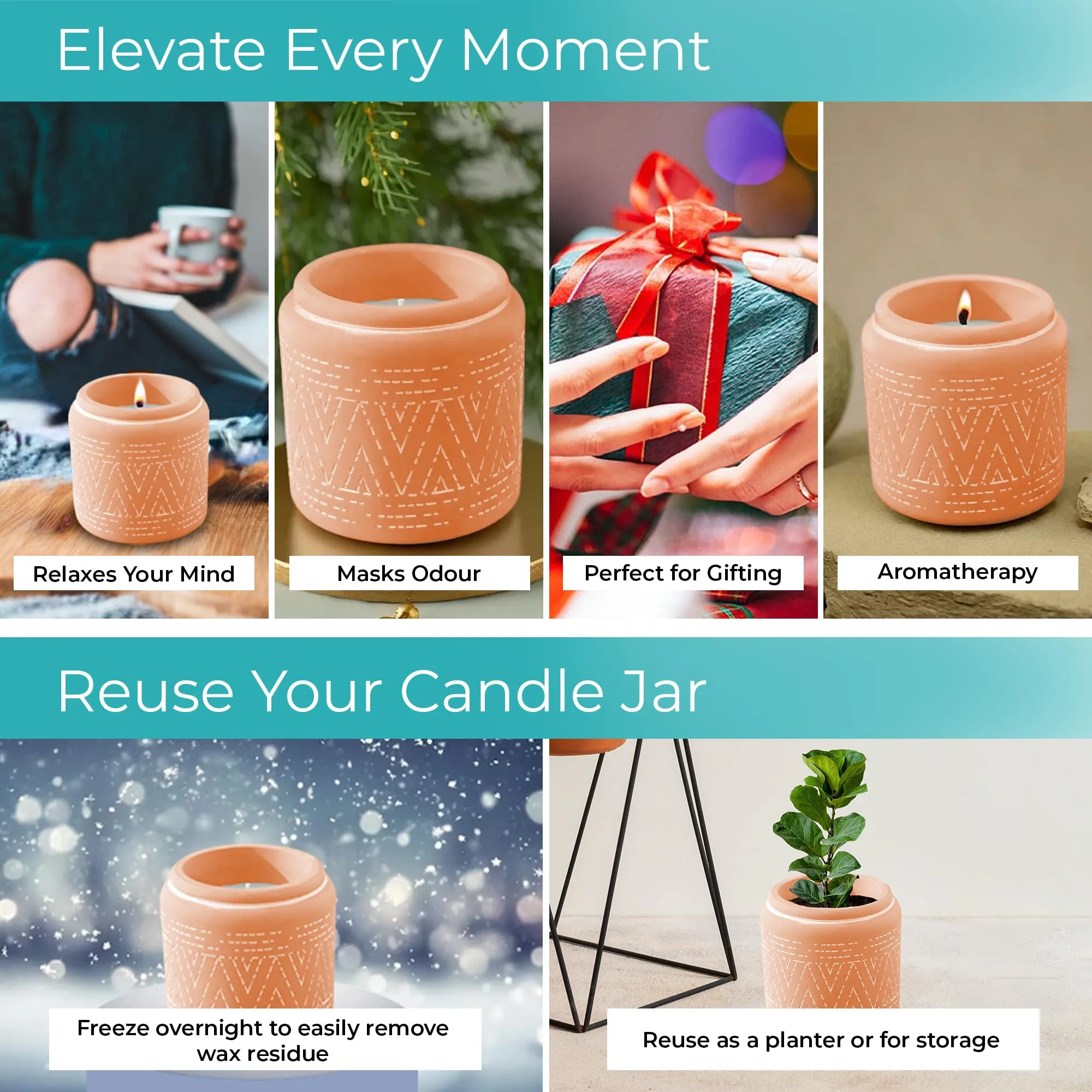 The Better Home Scented Candles for Gifting | 25 Hrs Burn Time | Aromatherapy Soy Wax Candles for Home Decor Fragrance | Aesthetic Candles for Home | Teak Wood Aroma Scented Candles for Bedroom