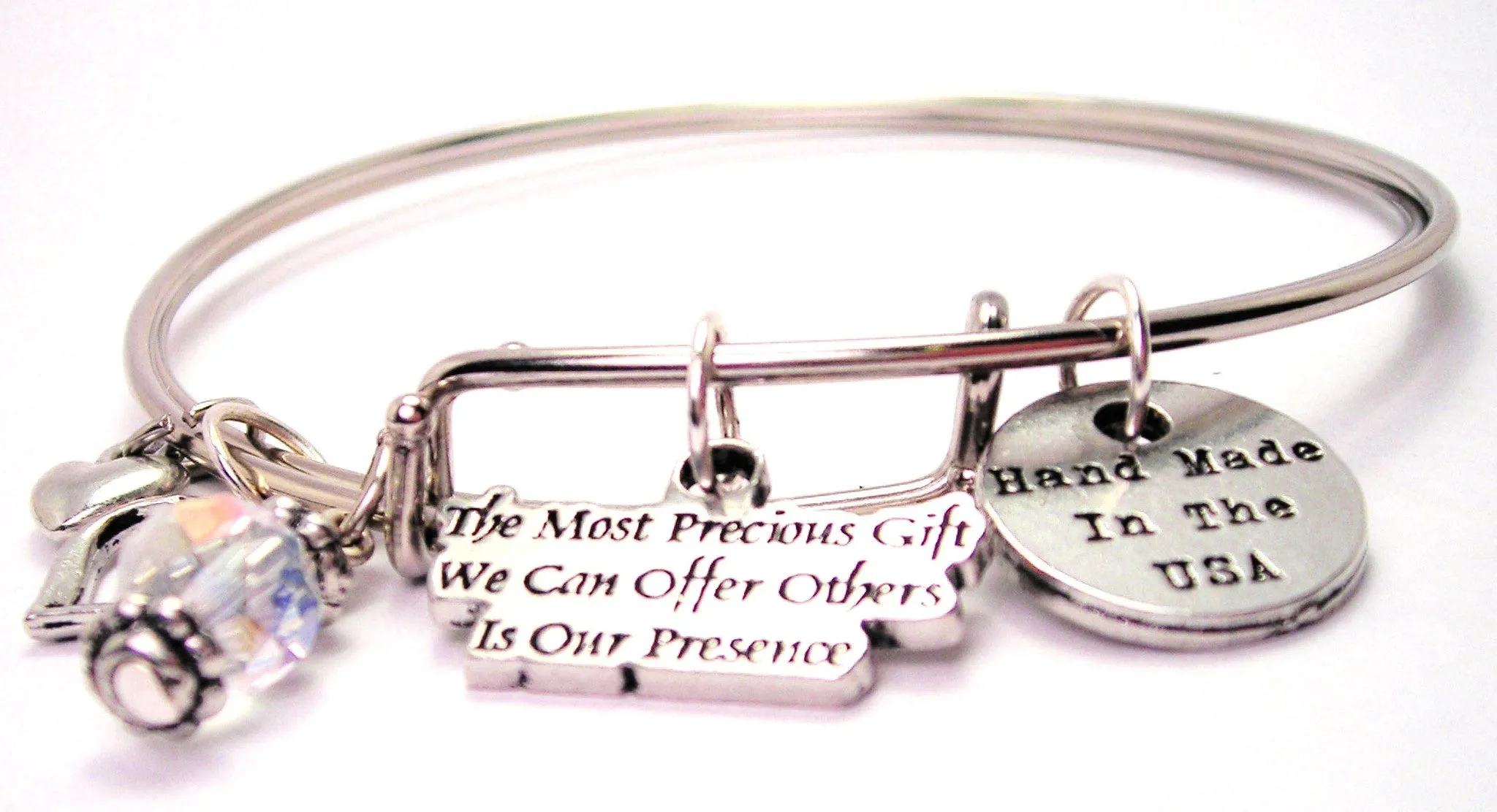 The Most Precious Gift We Can Offer Others Is Our Presence Expandable Bangle Bracelet Set