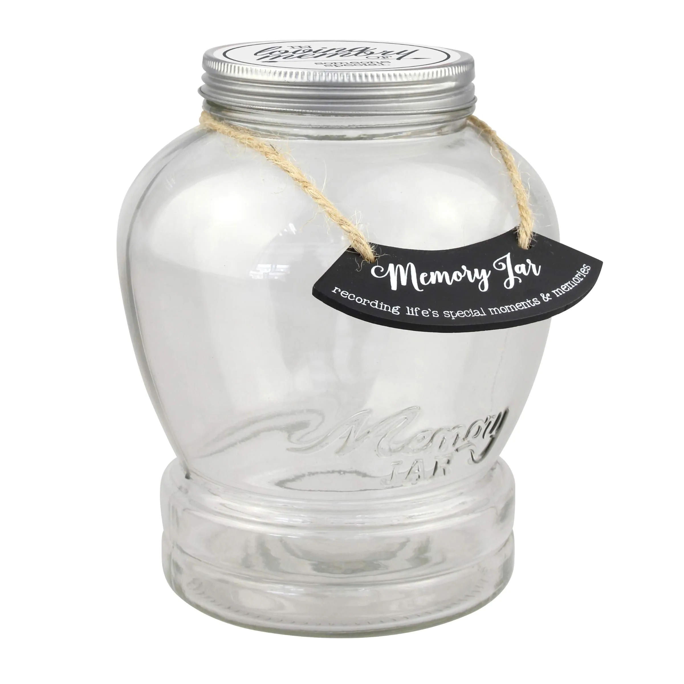 Top Shelf "In Loving Memory" Memory Jar ; Thoughtful Condolence Gift Ideas ; Unique Memorial Gifts ; Keepsakes for Friends and Family ; Kit Comes with 180 Blank Tickets, Pen, and Decorative Lid