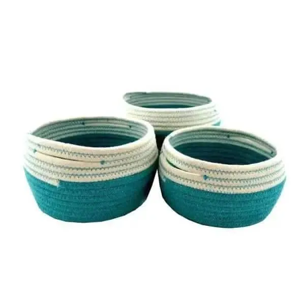 Turquoise Storage Basket Set Of 3