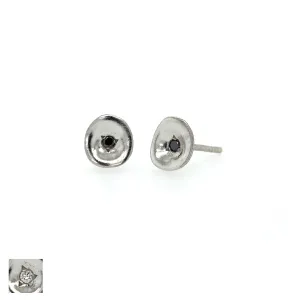 Unique Diamond Stud Earrings - Silver