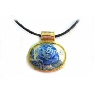 Unique Necklace- Blue Antique Rose