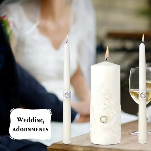 Unity Candles for Wedding - Wedding Candle Set with 1 Pillar Candle and 2 Taper Candles, Unity Candles for Wedding Ceremony Set, Catholic Wedding Accessories Unity Ceremony Ideas for Wedding