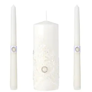 Unity Candles for Wedding - Wedding Candle Set with 1 Pillar Candle and 2 Taper Candles, Unity Candles for Wedding Ceremony Set, Catholic Wedding Accessories Unity Ceremony Ideas for Wedding