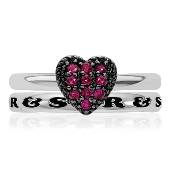 Valentine Personalized Stackable Ruby Heart Bundle