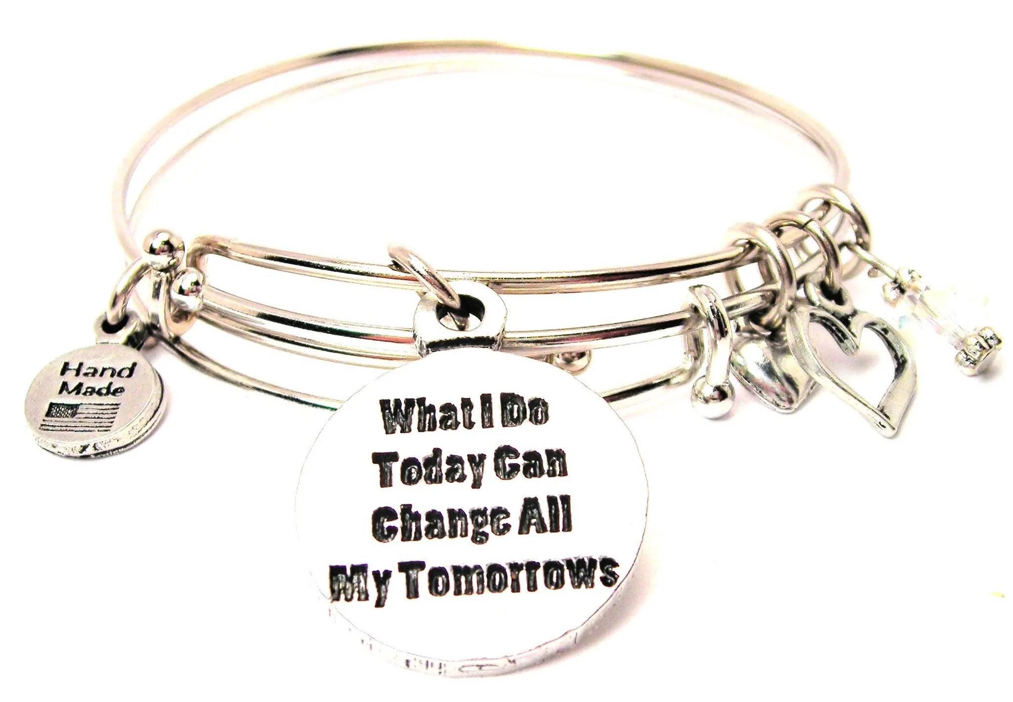 What I Do Today Can Change All My Tomorrows Expandable Bangle Bracelet Set