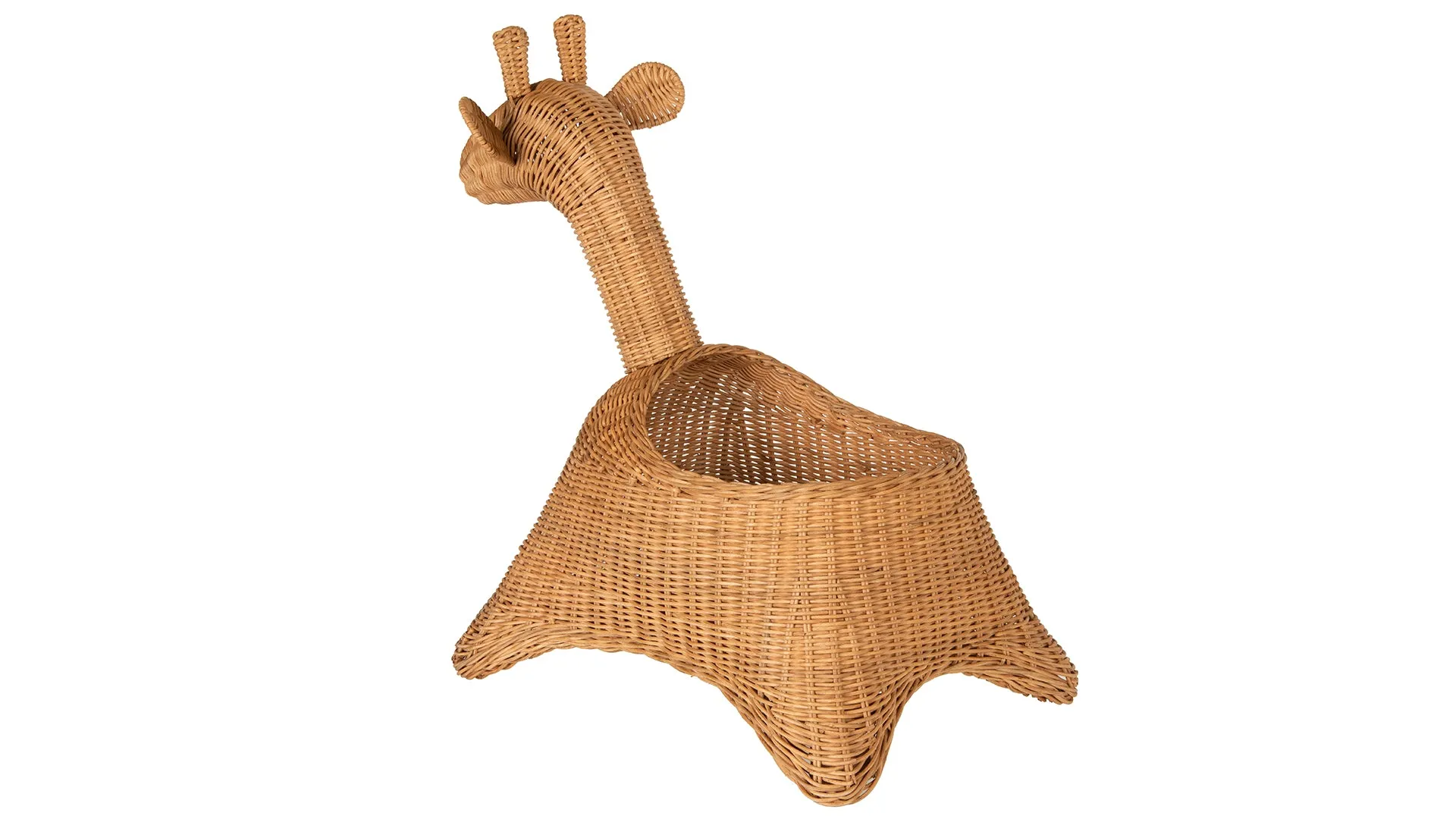 Wicker Giraffe Basket, Natural Color