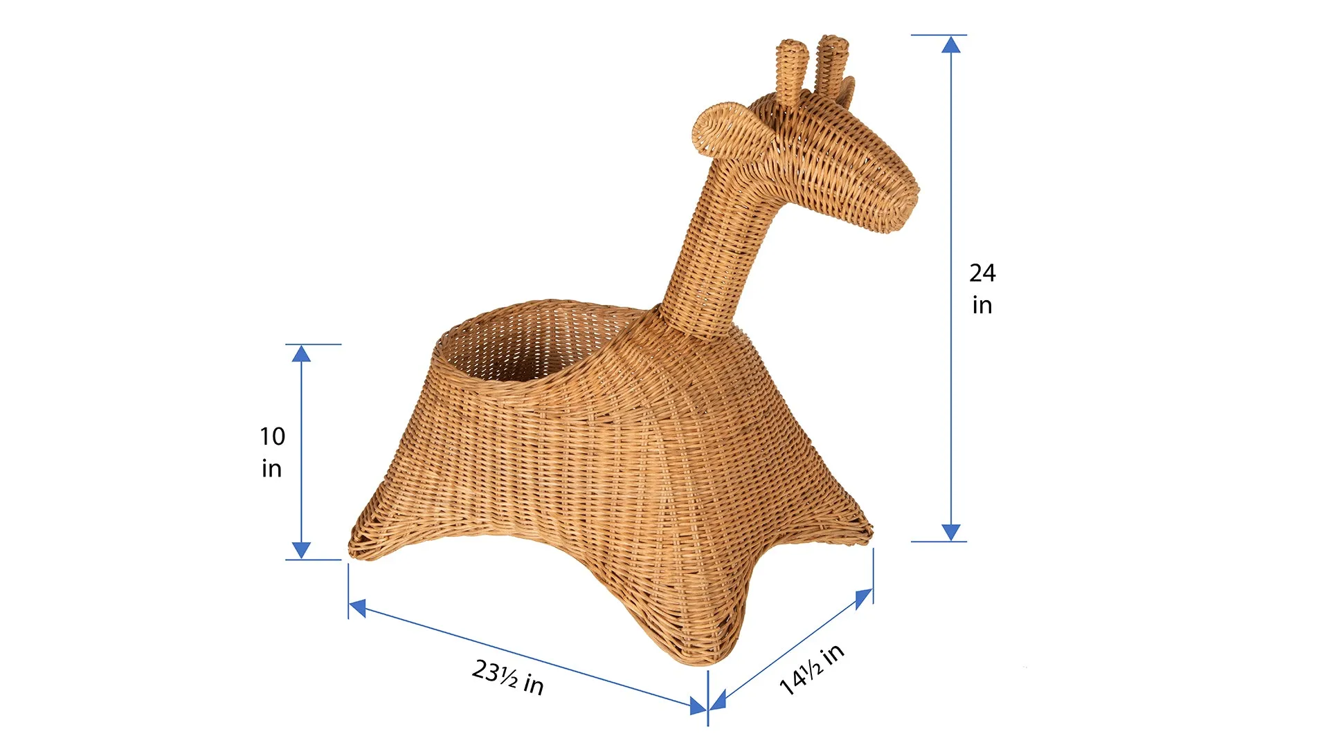 Wicker Giraffe Basket, Natural Color