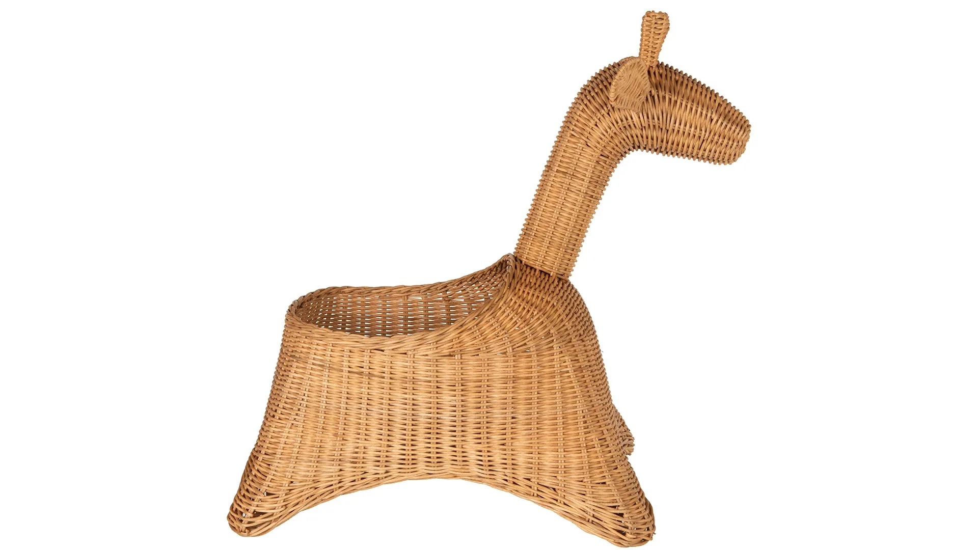 Wicker Giraffe Basket, Natural Color